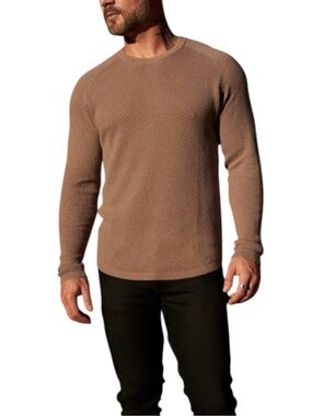 Weston Jon Boucher Ripley Crewneck Cotton Cashmere Slim Sweater XXL in Camel